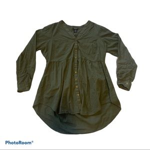 torrid babydoll button down green 00